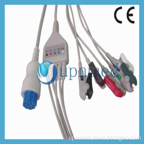 Datex one piece 5-lead ECG Cable with leadwires